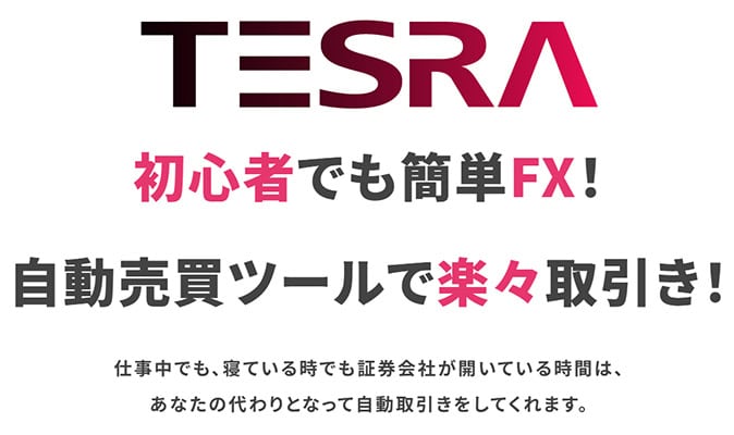 TESRA・FX自動売買ツールの販売ページ